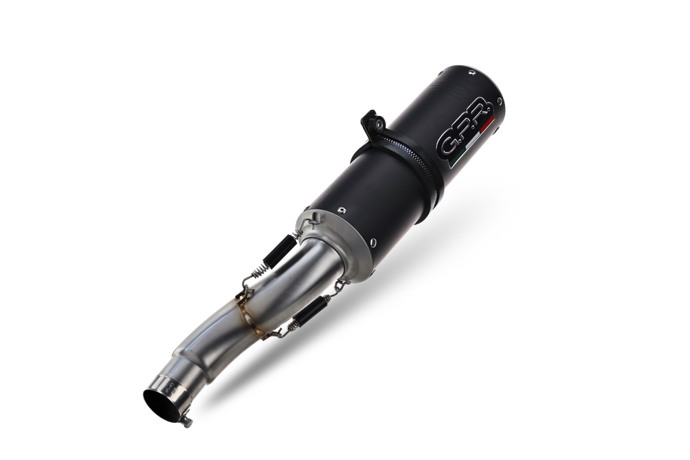 Escape compatible con Ducati Monster 796 2010-2014, M3 Black Titanium, Par de terminales de escape homologados, con db killer extraíbles y tubos de conexión específicos 