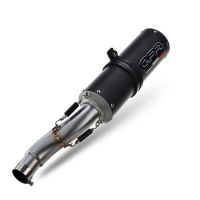 Escape compatible con Ducati Monster 796 2010-2014, M3 Black Titanium, Par de terminales de escape homologados, con db killer extraíbles y tubos de conexión específicos 