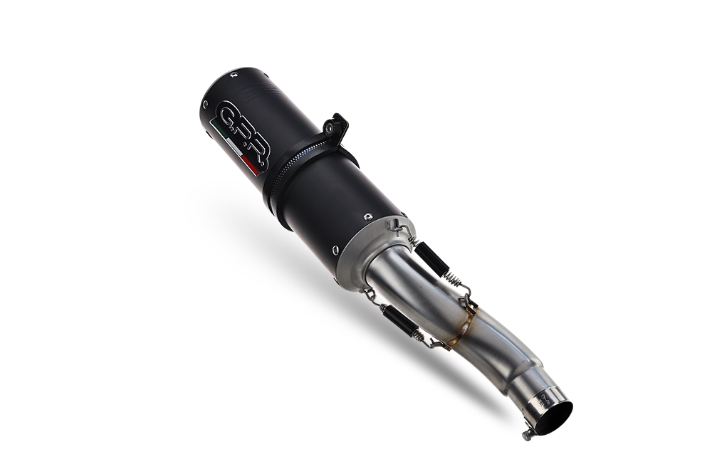 Escape compatible con Yamaha Tracer 900 GT 2018-2020, M3 Black Titanium, Escape completo homologado y legal,con catalizador incluido db killer extraíble 