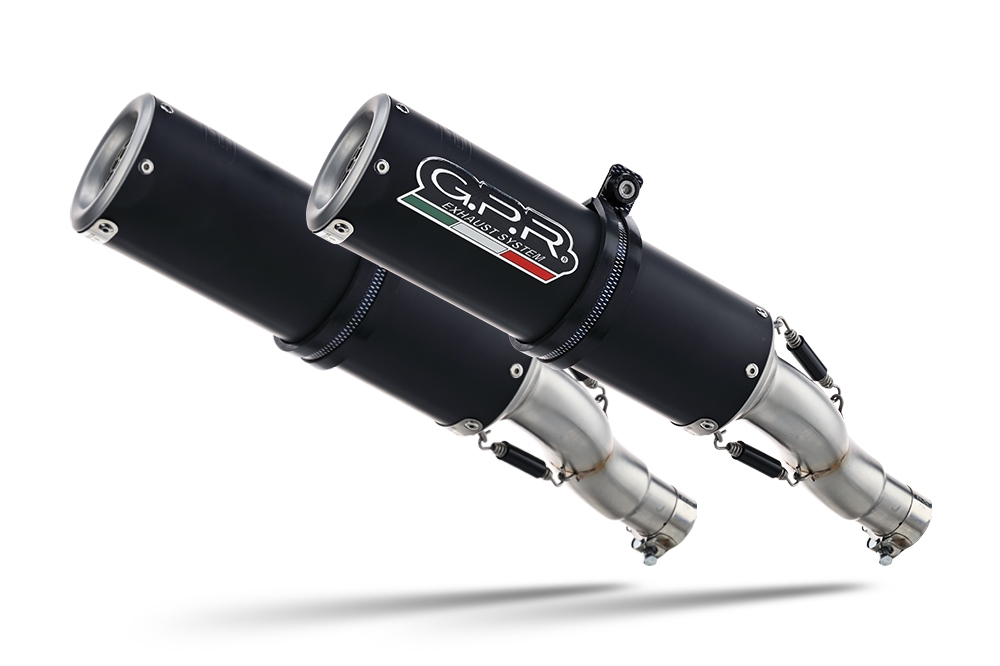 Escape compatible con Ducati Monster 796 2010-2014, M3 Black Titanium, Par de terminales de escape homologados, con db killer extraíbles y tubos de conexión específicos 