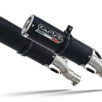Escape compatible con Ducati Monster 796 2010-2014, M3 Black Titanium, Par de terminales de escape homologados, con db killer extraíbles y tubos de conexión específicos 
