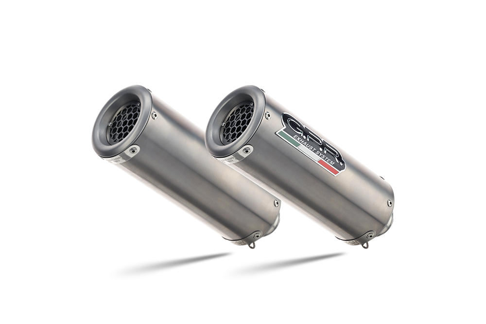 Escape compatible con Ducati 749 2003-2007, M3 Titanium Natural, Par de terminales de escape homologados, con db killer extraíbles y tubos de conexión específicos 