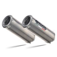 Escape compatible con Ducati Monster 1100 2009-2010, M3 Titanium Natural, Par de terminales de escape homologados, con db killer extraíbles y tubos de conexión específicos 
