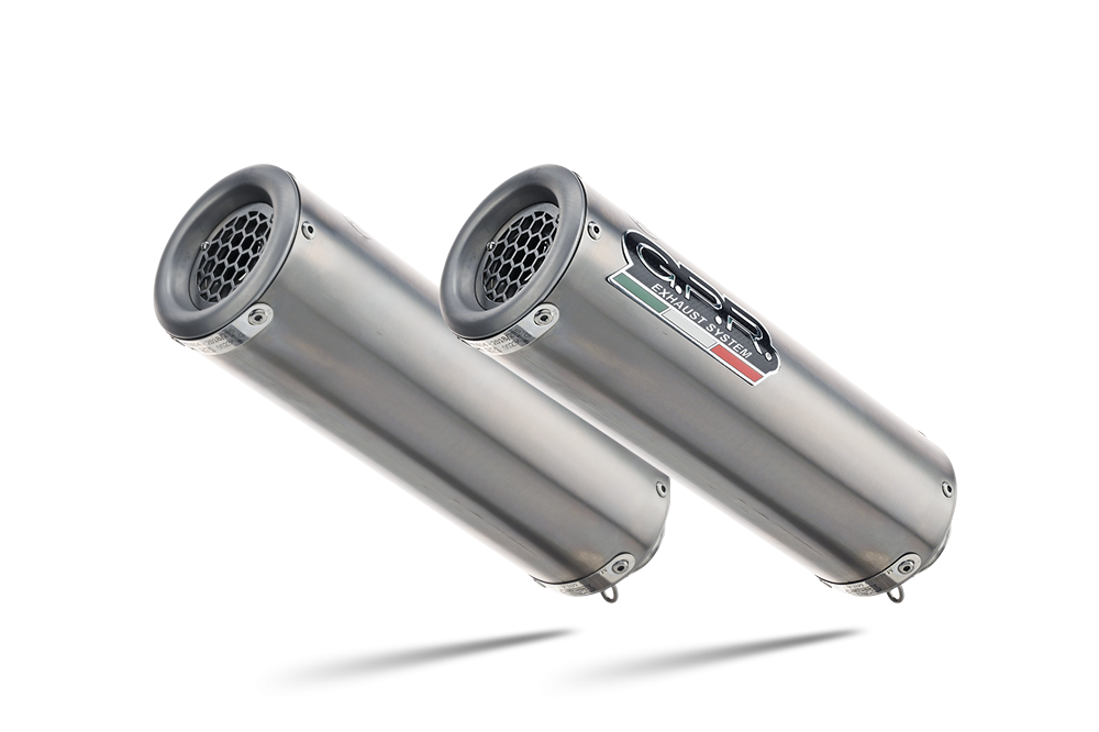 Escape compatible con Ducati 748 -S -SP -SPS -R -RS 1995-2002, M3 Titanium Natural, Par de terminales de escape homologados, con db killer extraíbles y tubos de conexión específicos 