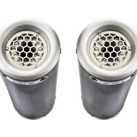 Escape compatible con Honda Vfr 800 V-Tec 2002-2013, M3 Titanium Natural, Par de terminales de escape homologados, con db killer extraíbles y tubos de conexión específicos 