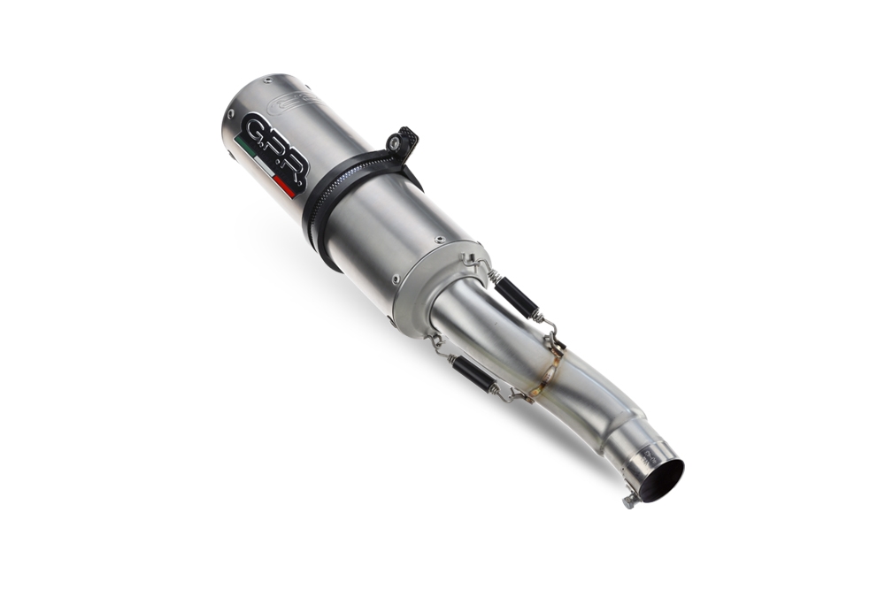Escape compatible con Honda Forza 750 2021-2024, M3 Titanium Natural, Escape legal, homologado, silenciador con db killer desmontable y tubo de conexión específico 