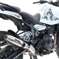 GPR escape compatible con  Royal Enfield Himalayan 450  2024-2025, Deeptone Inox, Escape legal, homologado, silenciador con db killer desmontable y tubo de conexión específico 