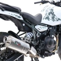GPR escape compatible con  Royal Enfield Guerrilla 450  2024-2025, Dune Triovale Titanio, Escape legal, homologado, silenciador con db killer desmontable y tubo de conexión específico 