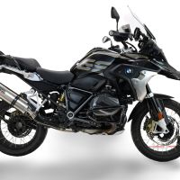Escape compatible con Bmw R 1250 Gs -Adventure 2019-2020, Dual Inox, Escape legal, homologado, silenciador con db killer desmontable y tubo de conexión específico 