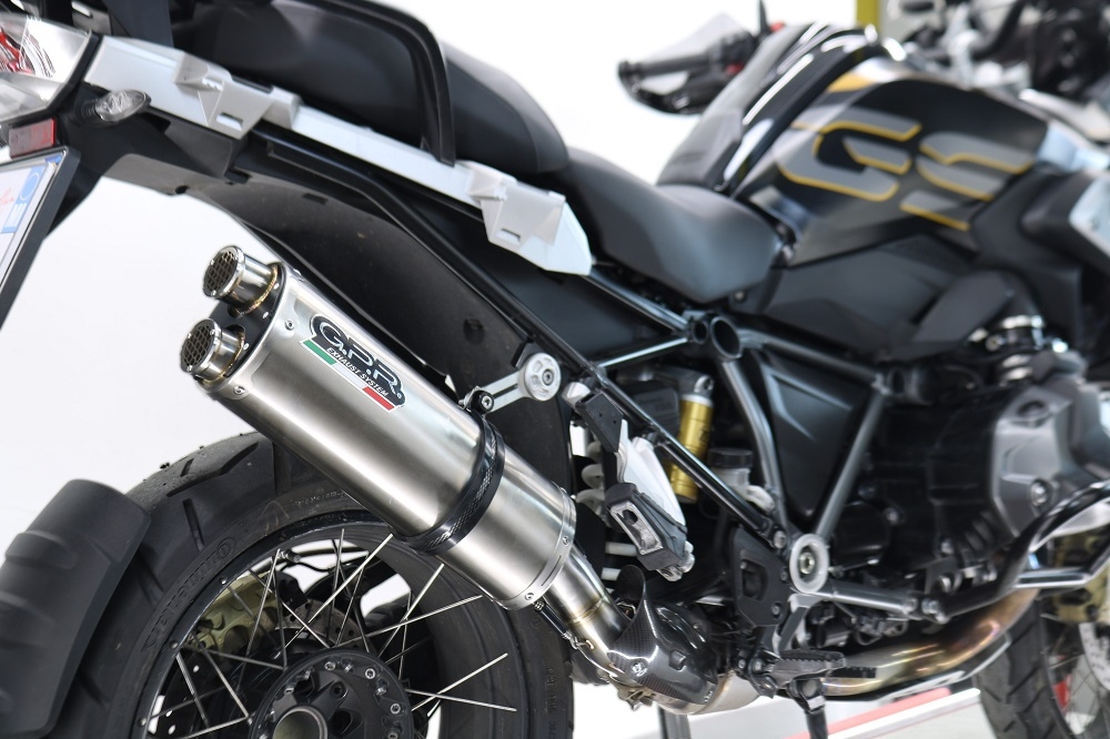 Escape compatible con Bmw R 1250 Gs -Adventure 2019-2020, Dual Inox, Escape legal, homologado, silenciador con db killer desmontable y tubo de conexión específico 