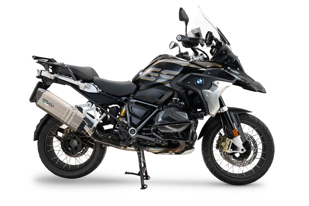 Escape compatible con Bmw R 1250 Gs -Adventure 2019-2020, Hyper Sonic Titanium, Escape legal, homologado, silenciador con db killer desmontable y tubo de conexión específico 