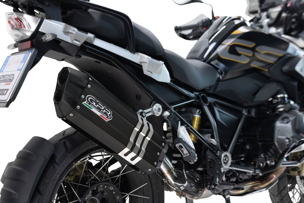 Escape compatible con Bmw R 1250 Gs -Adventure 2019-2020, Hyper Sonic Black Titanium, Escape legal, homologado, silenciador con db killer desmontable y tubo de conexión específico 