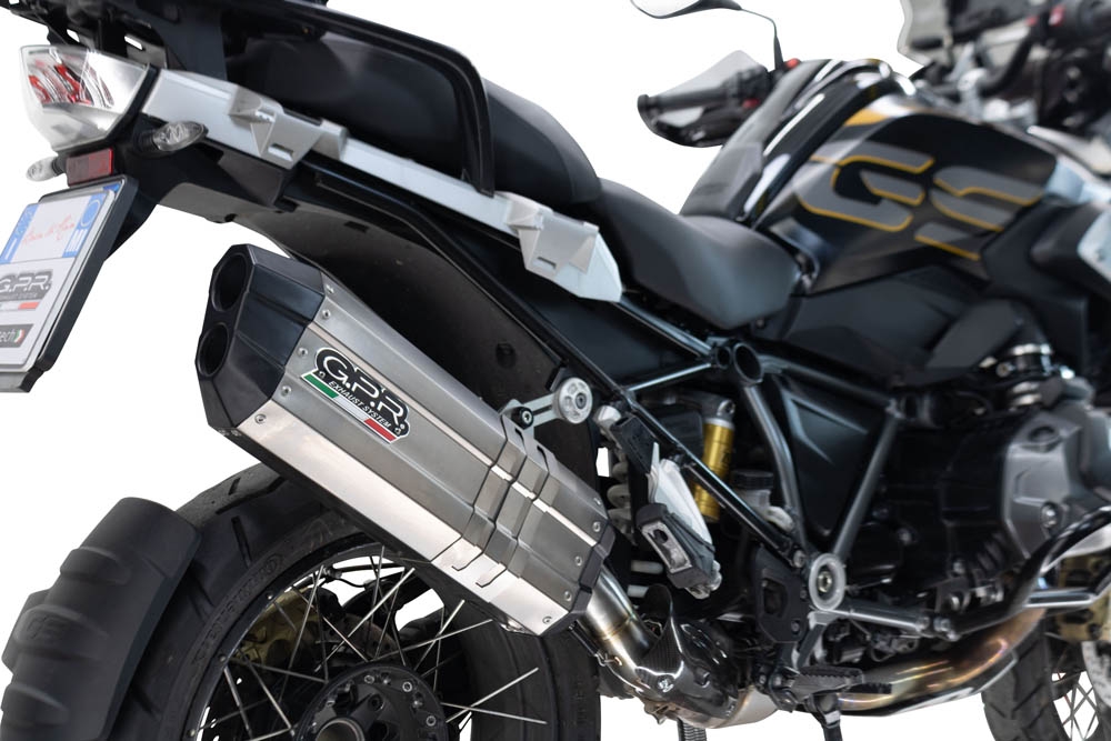 Escape compatible con Bmw R 1250 Gs -Adventure 2019-2020, Hyper Sonic Titanium, Escape legal, homologado, silenciador con db killer desmontable y tubo de conexión específico 