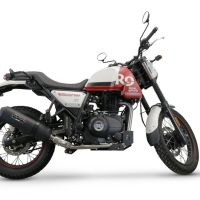 Escape compatible con Royal Enfield Scram 411 2022-2024, Ghisa , Escape legal, homologado, silenciador con catalizador, db killer desmontable y tubo de conexión específico 
