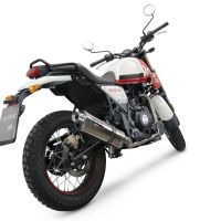 Escape compatible con Royal Enfield Scram 411 2022-2024, Trioval, Escape homologado, legal, con db killer extraíble, tubo de conexión y catalizador 
