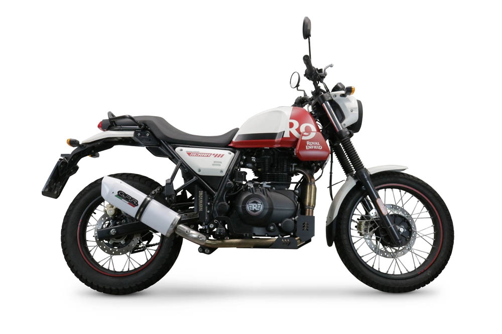 Escape compatible con Royal Enfield Scram 411 2022-2024, Albus Evo4, Escape homologado, legal, con db killer extraíble, tubo de conexión y catalizador 