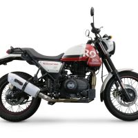 Escape compatible con Royal Enfield Scram 411 2022-2024, Albus Evo4, Escape homologado, legal, con db killer extraíble, tubo de conexión y catalizador 