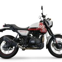 Escape compatible con Royal Enfield Scram 411 2022-2024, Furore Nero, Escape racing, silenciador con tubo de conexion, articulo sin homologacion 