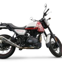 Escape compatible con Royal Enfield Scram 411 2022-2024, Powercone Evo, Escape legal, homologado, silenciador con catalizador, db killer desmontable y tubo de conexión específico 