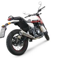 Escape compatible con Royal Enfield Scram 411 2022-2024, Powercone Evo, Escape legal, homologado, silenciador con catalizador, db killer desmontable y tubo de conexión específico 
