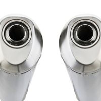 Escape compatible con Moto Guzzi Breva 750 2003-2009, Satinox, Par de terminales de escape homologados, con db killer extraíbles y tubos de conexión específicos 