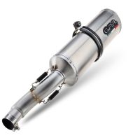 Escape compatible con Bmw F 650 Gs 2004-2013, Satinox , Escape legal, homologado, silenciador con db killer desmontable y tubo de conexión específico 