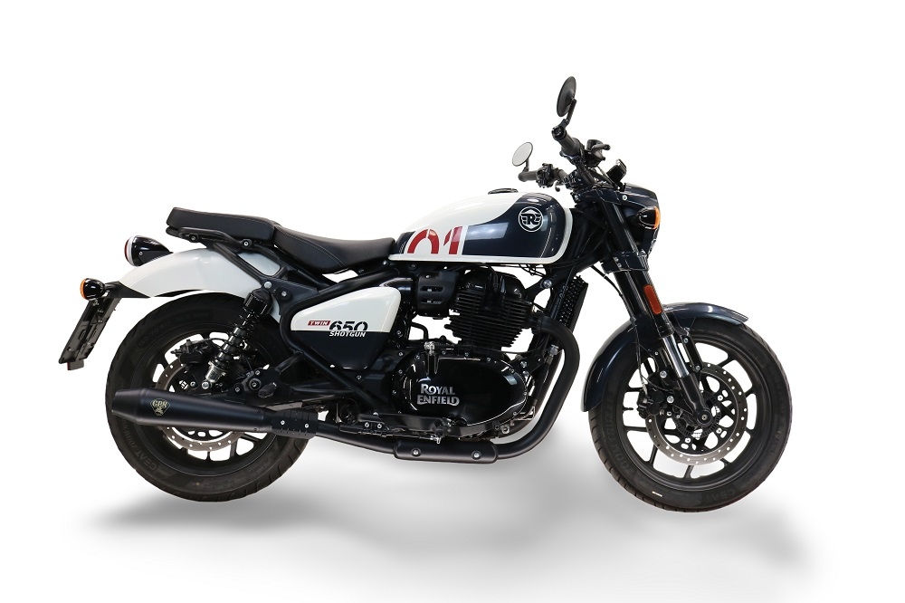 Escape compatible con Royal Enfield Shotgun 650 2024-2025, Ultracone Black, Doble Escape racing, silenciador con tubo de conexion y dbkiller, articulo sin homologacion 