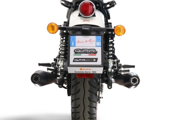 Escape compatible con Royal Enfield Shotgun 650 2024-2025, Ultracone Black, Doble Escape racing, silenciador con tubo de conexion y dbkiller, articulo sin homologacion 