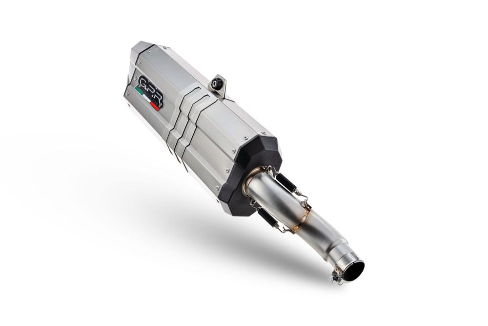 Escape compatible con Yamaha Tenere 700 2021-2024, Hyper Sonic Titanium, Escape legal, homologado, silenciador con db killer desmontable y tubo de conexión específico 