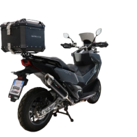 Baúl GPR TECH compatible con  Sym ADX TG 400 2024/2026 e5 Plus Baúl Alpi-Tech en aluminio, color negro con placa específica incluida Capacidad Litros 35