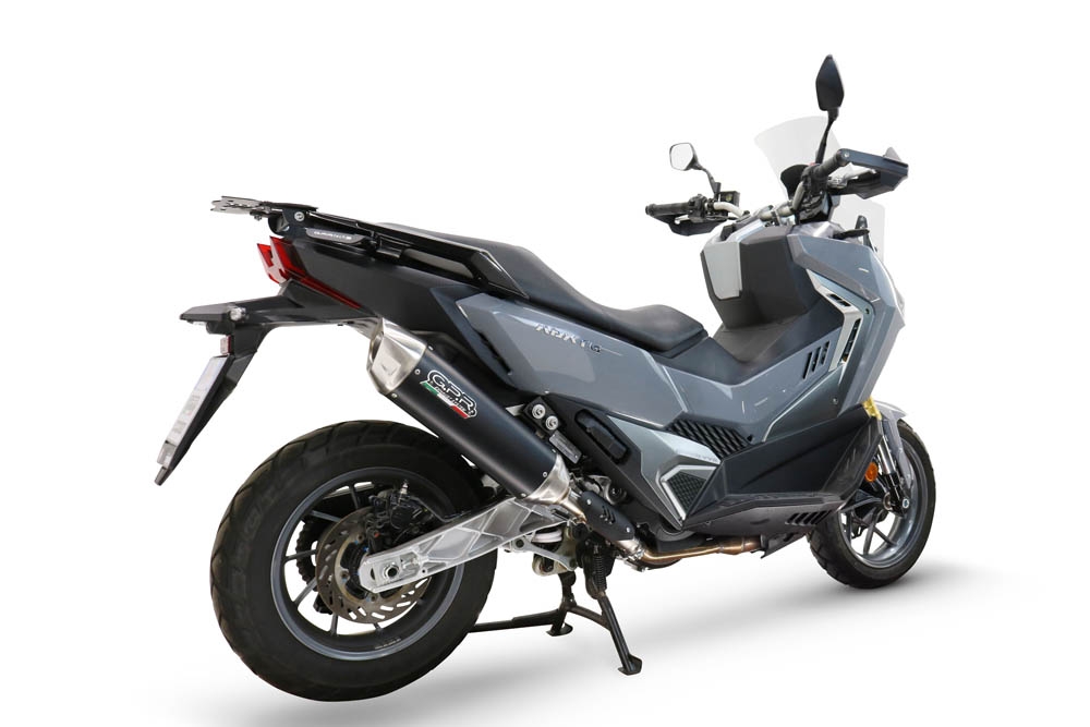 GPR escape compatible con  Sym ADX TG 400 2024-2026, Furore-X Scooter, Escape racing, silencioso con tubo de conexión 