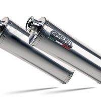 Escape compatible con Yamaha Tdm 900 2002-2014, Trioval, Par de terminales de escape homologados, con db killer extraíbles y tubos de conexión específicos 