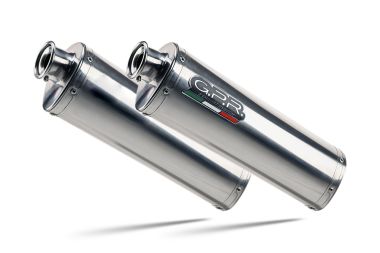 Escape compatible con Ducati Monster 695 2006-2008, Trioval, Par de terminales de escape homologados, con db killer extraíbles y tubos de conexión específicos 