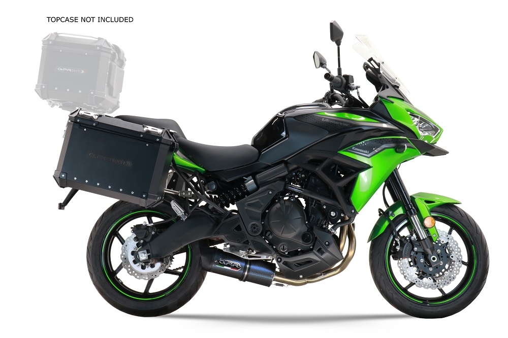 Par de maletas laterales en aluminio color negro con portaequipajes específico GPR TECH compatible con  Kawasaki Versys 650 2015/2016 e3