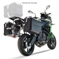 Par de maletas laterales en aluminio color negro con portaequipajes específico GPR TECH compatible con  Kawasaki Versys 650 2015/2016 e3