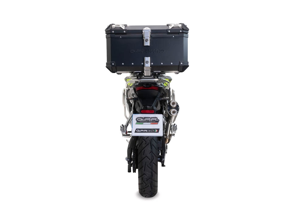 Baúl en aluminio, color negro con placa específica incluida GPR TECH compatible con  Voge 900DSX 2024/2025 e5