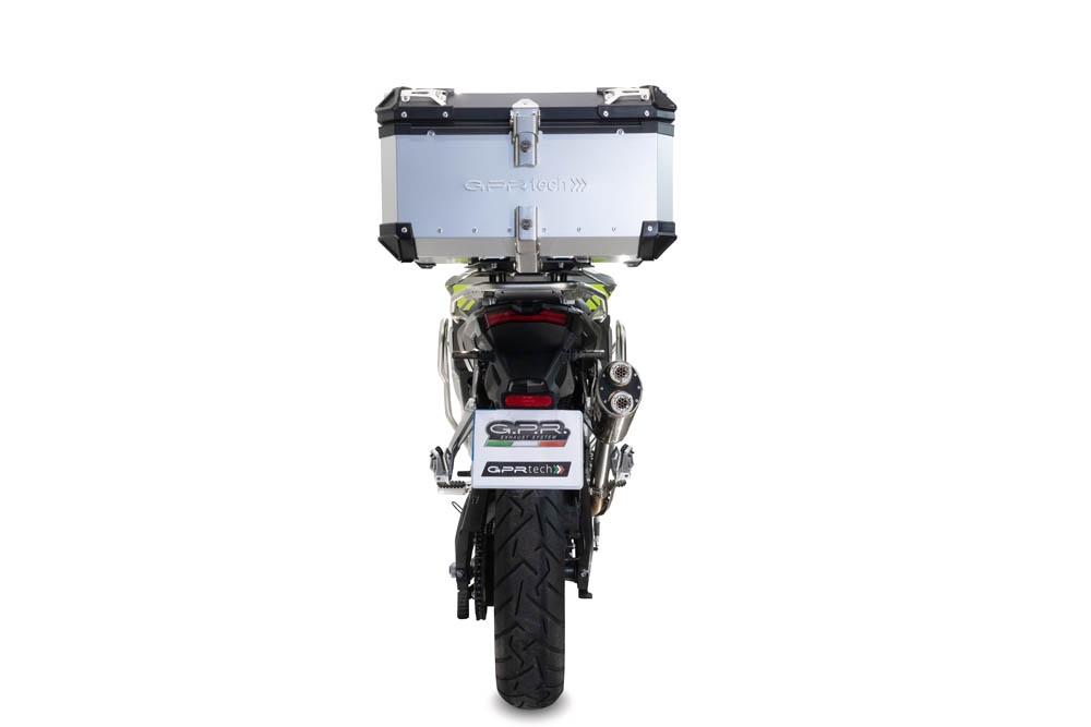 Baúl en aluminio color plata con placa específica incluida GPR TECH compatible con  Voge 900DSX 2024/2025 e5
