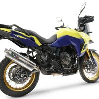 Escape compatible con Suzuki V-STROM DL 800 DE - SE 2023-2025, Trioval, Escape legal, homologado, silenciador con db killer desmontable y tubo de conexión específico 