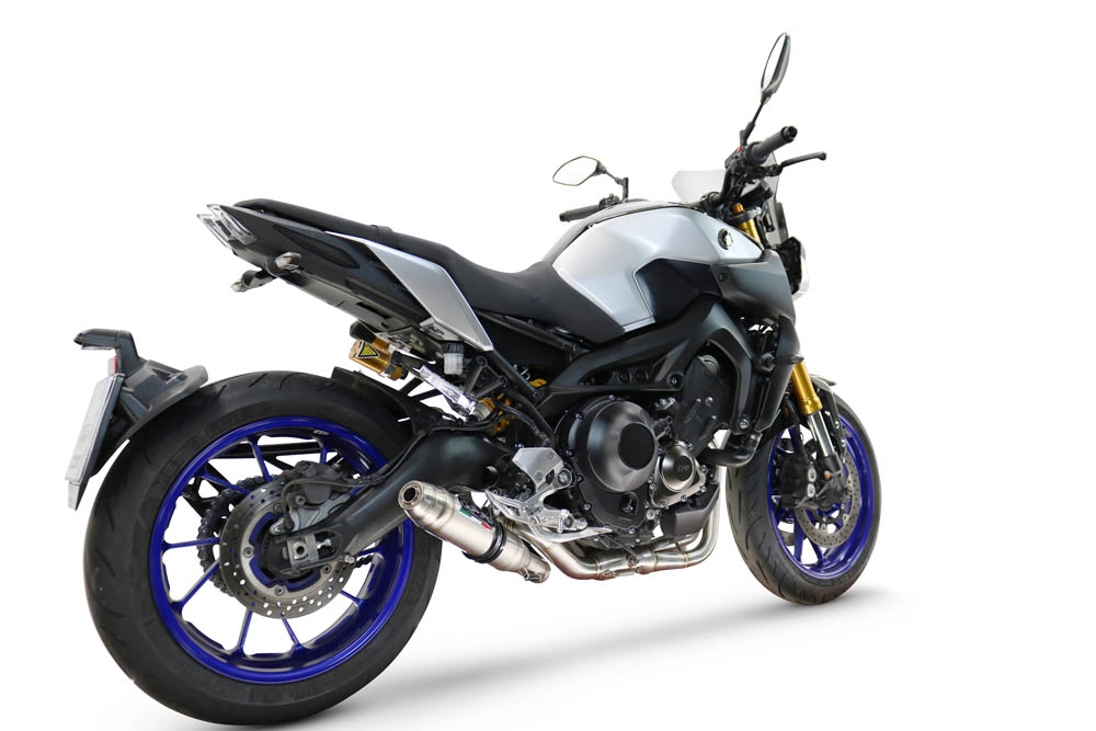 GPR escape compatible con  Yamaha Mt-09 2014-2020, Deeptone Inox, Escape completo racing, incluyendo colector y db killer desmontable, sin homologación 
