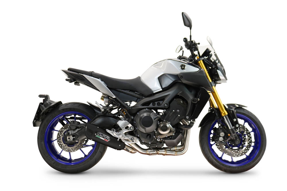 GPR escape compatible con  Yamaha Mt-09 2014-2016, GP-Revo Black Titanium, Escape linea completa racing, con db killer extraíble 