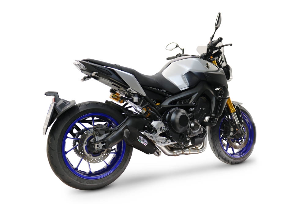 GPR escape compatible con  Yamaha Mt-09 2014-2016, GP-Revo Black Titanium, Escape linea completa racing, con db killer extraíble 
