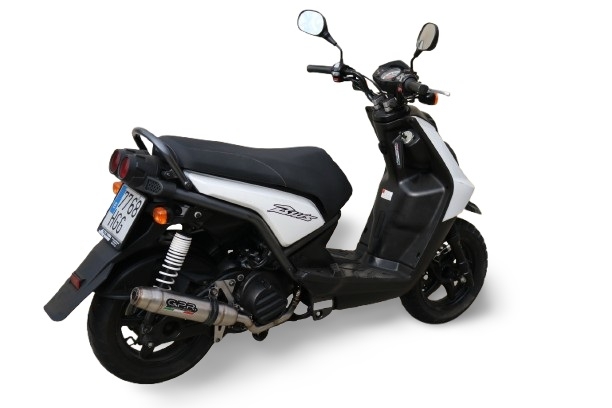 Escape compatible con Yamaha BW'S 125 2010-2013, Deeptone Inox, Escape completo racing, incluyendo colector y db killer desmontable, sin homologación 