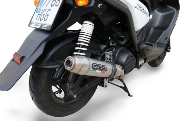 Escape compatible con Yamaha BW'S 125 2010-2013, Deeptone Inox, Escape completo racing, incluyendo colector y db killer desmontable, sin homologación 