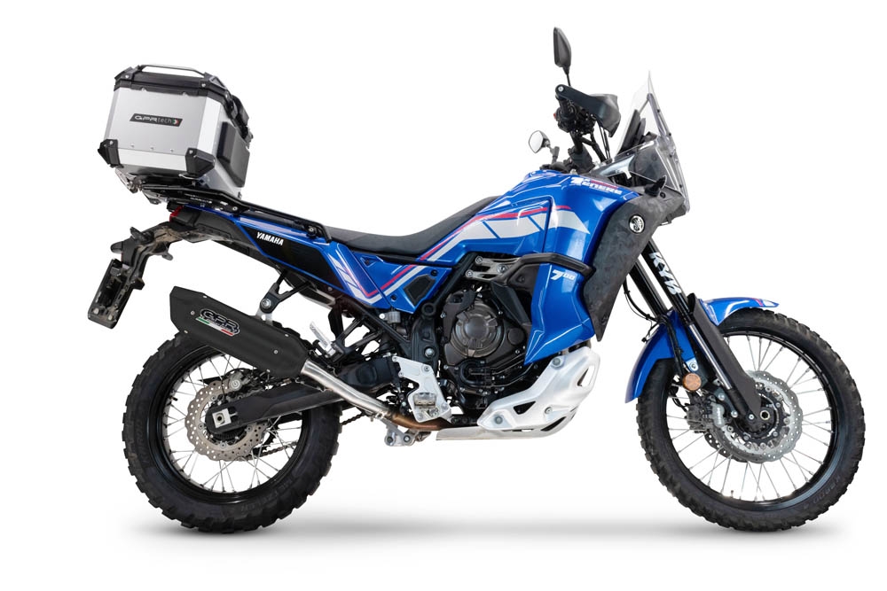 Escape compatible con Yamaha Tenere 700 2021-2024, Furore-X Titanio Nero, Escape legal, homologado, silenciador con db killer desmontable y tubo de conexión específico 