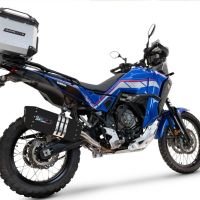 Escape compatible con Yamaha Tenere 700 2021-2024, Hyper Sonic Black Titanium, Escape legal, homologado, silenciador con db killer desmontable y tubo de conexión específico 