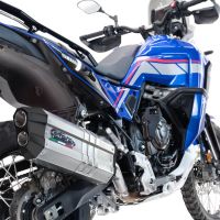 Escape compatible con Yamaha Tenere 700 2021-2024, Hyper Sonic Titanium, Escape legal, homologado, silenciador con db killer desmontable y tubo de conexión específico 