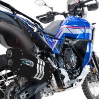 Escape compatible con Yamaha Tenere 700 2021-2024, Hyper Sonic Black Titanium, Escape legal, homologado, silenciador con db killer desmontable y tubo de conexión específico 