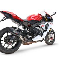 GPR escape compatible con  Yamaha Yzf R1-R1-M 2017-2019, GP-Revo Black Titanium, Escape legal, homologado, silenciador con db killer desmontable y tubo de conexión específico 