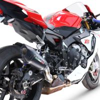 GPR escape compatible con  Yamaha Yzf R1-R1-M 2017-2019, GP-Revo Black Titanium, Escape legal, homologado, silenciador con db killer desmontable y tubo de conexión específico 