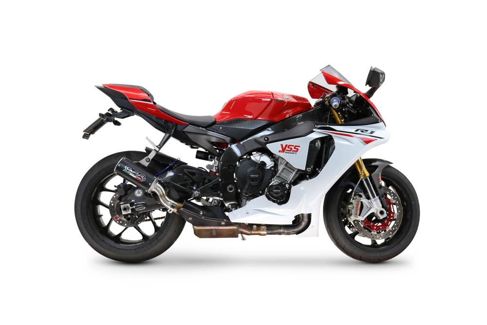 GPR escape compatible con  Yamaha Yzf R1-R1-M 2015-2016, M3 Black Titanium, Escape legal, homologado, silenciador con db killer desmontable y tubo de conexión específico 